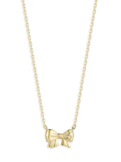 Chloe & Madison Women's 14k-gold-plated Sterling Silver Bow Necklace In Yellow Gold