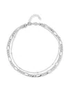 Chloe & Madison Chloe And Madison Silver Double Chain Anklet In White Gold
