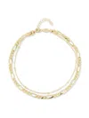 Chloe & Madison Chloe And Madison 14k Over Silver Double Chain Anklet In Yellow Gold