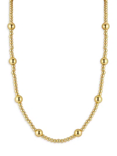 Chloe & Madison Women's 14k-goldplated Beaded Ball Chain Necklace In Yellow Gold