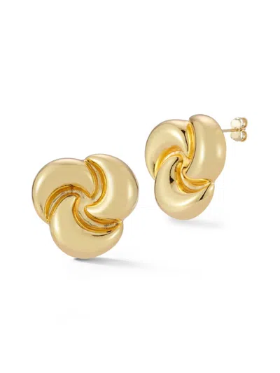 Chloe & Madison Women's 14k-goldplated Bold Love Knot Stud Earrings In Yellow Gold