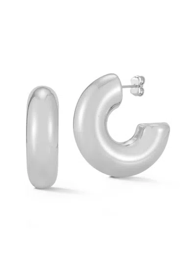 Chloe & Madison Chloe And Madison Jewelry Bold Statement Hoops In White Gold