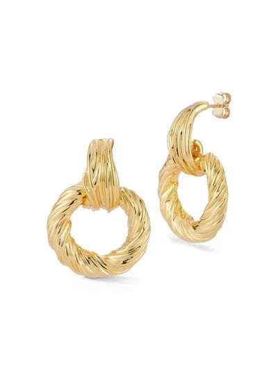 Chloe & Madison Chloe And Madison Jewelry Plated Statement Twisted Link Earrings In Yellow Gold