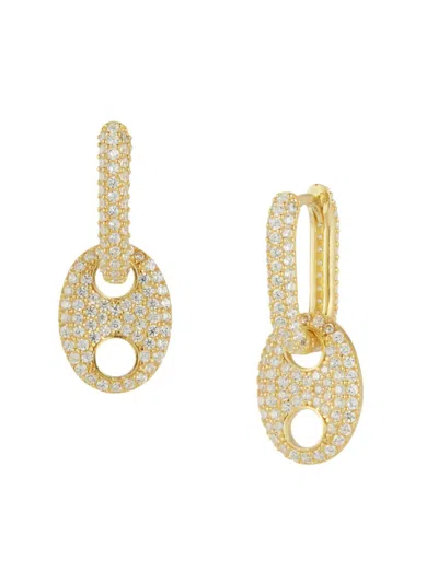 Chloe & Madison Women's 14k Goldplated Cubic Zirconia Link Drop Earrings