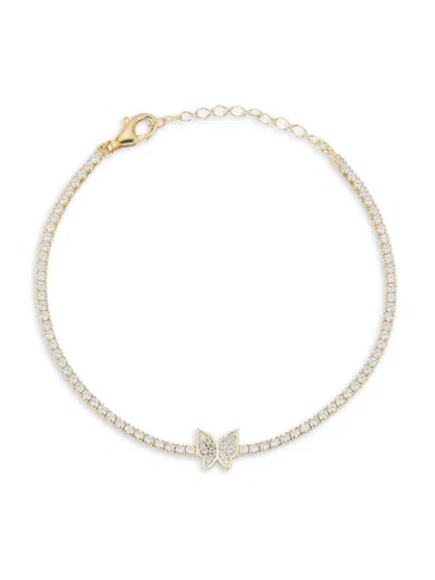 Chloe & Madison Women's 14k Goldplated Sterling Silver & Cubic Zirconia Butterfly Tennis Bracelet
