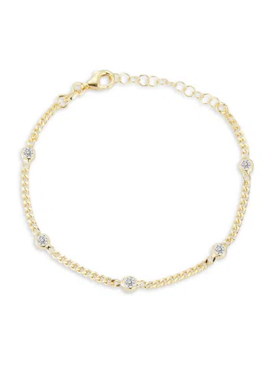 Chloe & Madison Women's 14k Goldplated Sterling Silver & Cubic Zirconia Chain Bracelet