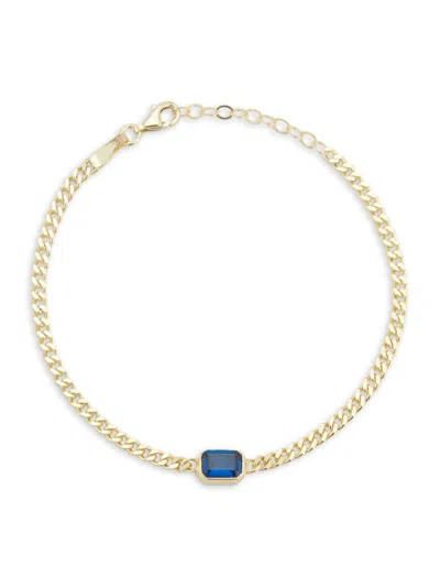 Chloe & Madison Women's 14k Goldplated Sterling Silver & Cubic Zirconia Curb Chain Bracelet