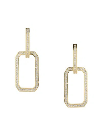 Chloe & Madison Women's 14k Goldplated Sterling Silver & Cubic Zirconia Drop Earrings