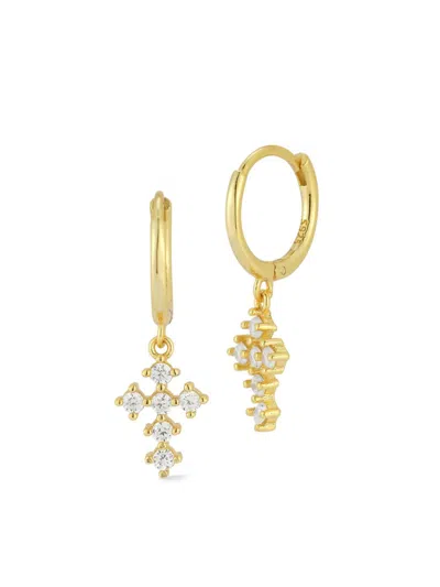 Chloe & Madison Women's 14k Goldplated Sterling Silver & Cubic Zirconia Drop Earrings