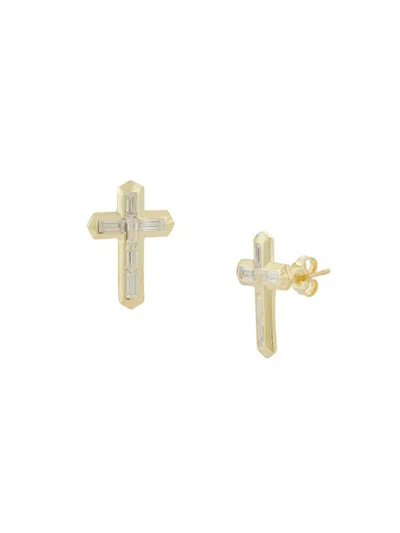 Chloe & Madison Chloe And Madison Women's 14k Goldplated Sterling Silver & Cubic Zirconia Earrings