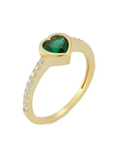 Chloe & Madison Women's 14k Goldplated Sterling Silver & Cubic Zirconia Heart Ring