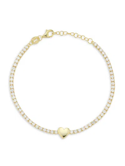 Chloe & Madison Women's 14k Goldplated Sterling Silver & Cubic Zirconia Heart Tennis Bracelet In Yellow Gold