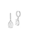 Chloe & Madison Women's 14k Goldplated Sterling Silver & Cubic Zirconia Pear Drop Earrings In Silver
