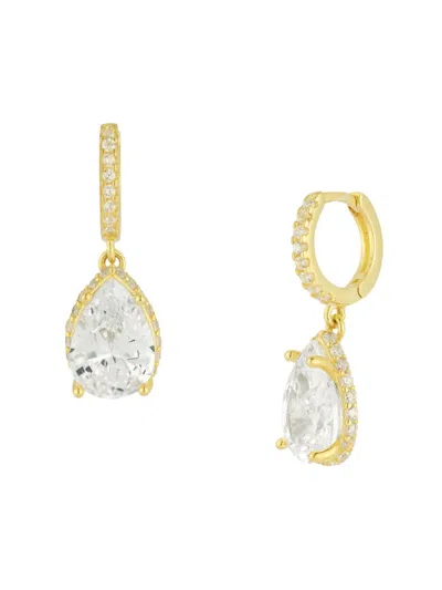 Chloe & Madison Women's 14k Goldplated Sterling Silver & Cubic Zirconia Pear Drop Earrings In Yellow Gold
