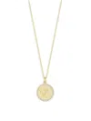 Chloe & Madison Chloe And Madison Cz Coin Pendant Necklace In Silver