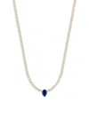 Chloe & Madison Women's 14k Goldplated Sterling Silver & Cubic Zirconia Tennis Necklace In Blue