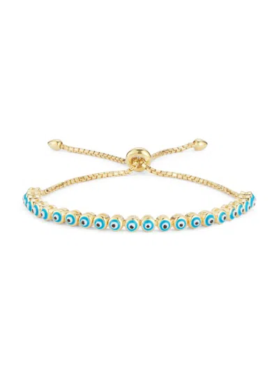 Chloe & Madison Women's 14k Goldplated Sterling Silver & Enamel Evil Eye Bolo Bracelet In Yellow Gold