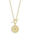 Chloe & Madison Women's 14k Goldplated Sterling Silver, Cubic Zirconia & Synthetic Turquoise Necklace In Silver