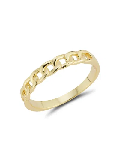Chloe & Madison Women's 14k Goldplated Sterling Silver Curb Chain Ring