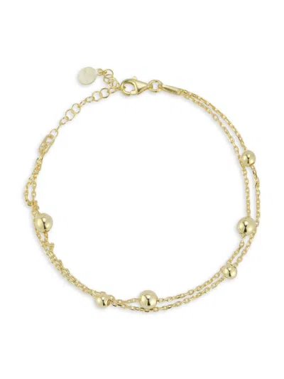 Chloe & Madison Women's 14k Goldplated Sterling Silver Multi Strand Ball Chain Bracelet