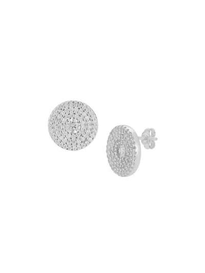 Chloe & Madison Women's Cubic Zirconia Circle Stud Earrings In Grey