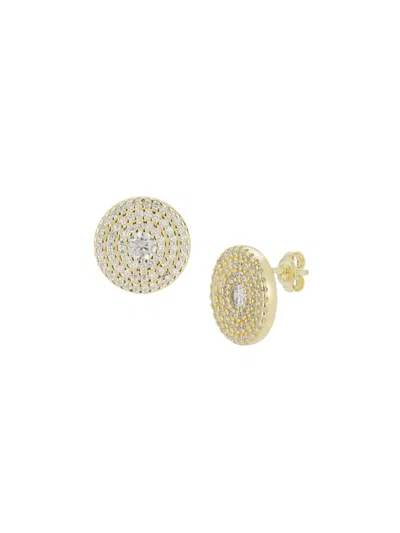 Chloe & Madison Women's Cubic Zirconia Circle Stud Earrings In Yellow