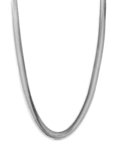 Chloe & Madison Women's 14k Goldplated & Rhodium Plated Snake Chain Necklace In White Gold