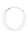 Chloe & Madison Chloe And Madison Plated Double Row Bracelet In White Gold