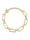 Chloe & Madison Women's Rhodium-plated Square Link Bracelet In Yellow Gold