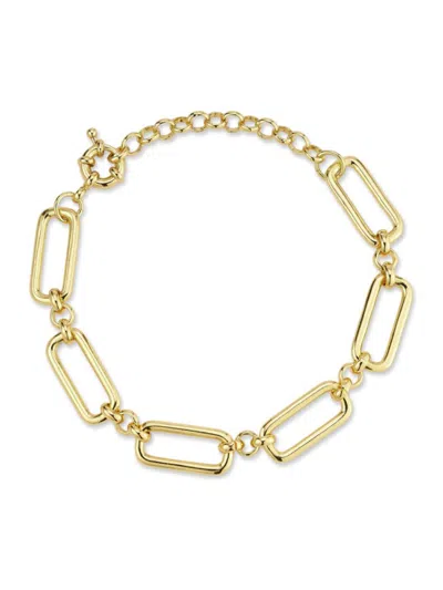 Chloe & Madison Women's Rhodium-plated Square Link Bracelet In Yellow Gold