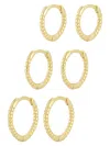 Chloe & Madison Women's Set Of 3 14k Goldplated Sterling Silver Twist Huggie Earrings In Yellow Gold