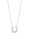 Chloe & Madison Women's Sterling Silver & Cubic Zirconia Horseshoe Pendant Necklace In Silvertone