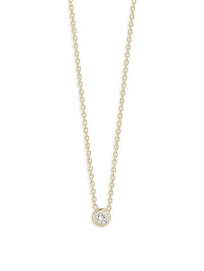 Chloe & Madison Women's Sterling Silver & Cubic Zirconia Pendant Chain Necklace In Goldtone