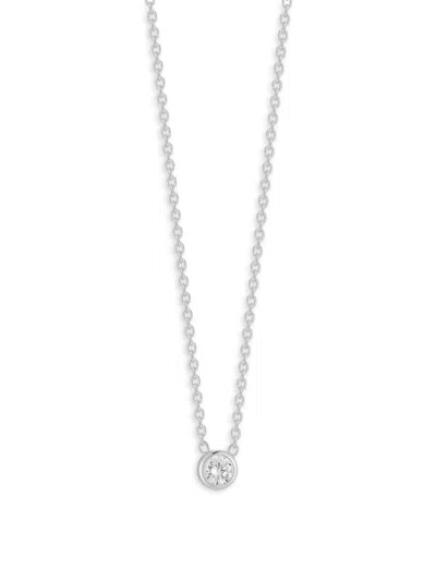 Chloe & Madison Women's Sterling Silver & Cubic Zirconia Pendant Chain Necklace In Silvertone