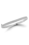 Chloe & Madison Chloe And Madison Silver Cz Feather Bangle Bracelet In Silver