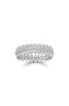 Chloe & Madison Chloe And Madison Silver Cz Feather Band Ring In Silver