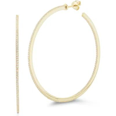 Chloe & Madison Chloe And Madison X-large Cubic Zirconia Hoop Earrings In Gold