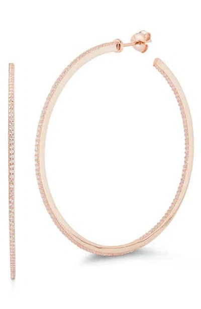 Chloe & Madison Chloe And Madison X-large Cubic Zirconia Hoop Earrings In Gold