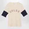Chloé Logo Embroidered Heavy Cotton Wool T-shirt