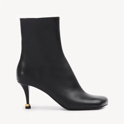 Chloé Bottines À Talon Andrea Femme Noir Taille 36 100% Cuir De Veau In Black