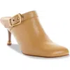Chloé Andrea Calfskin Buckle Mule Pumps In Beige