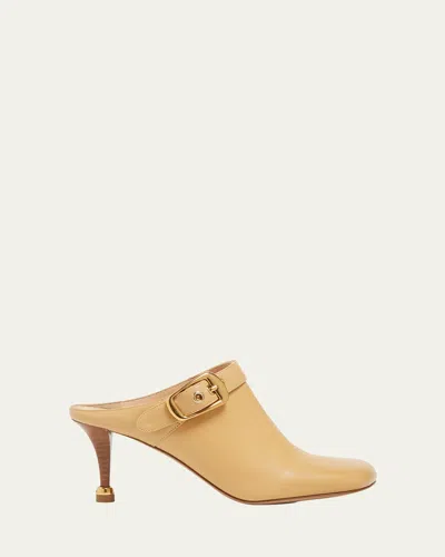 CHLOÉ ANDREA CALFSKIN BUCKLE MULE PUMPS