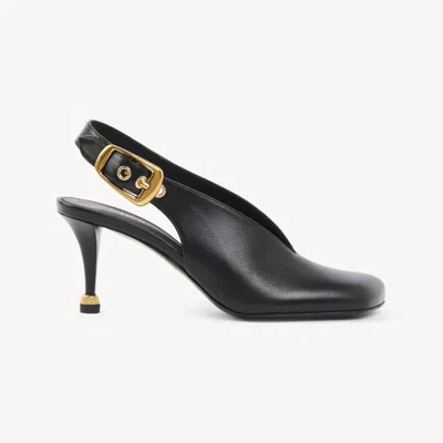 Chloé Andrea 70 Slingback Leather Pumps In Black