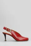 Chloé Womens Chloe Andrea Slingback Leather Heeled Pumps In Red