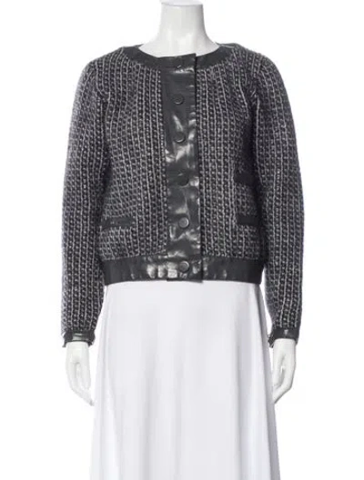 Pre-owned Chloé Angora Printed Evening Jacket In Gray