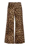 Chloé Cropped Leopard-print Cotton-velvet Straight-leg Pants In Animal