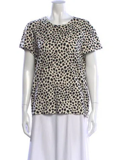 Pre-owned Chloé Animal Print Crew Neck T-shirt In Black