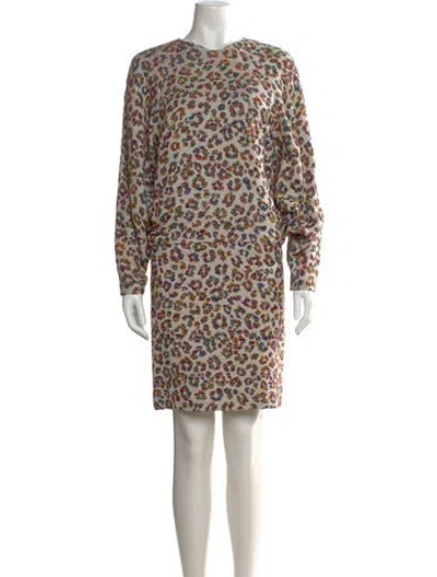 Pre-owned Chloé Animal Print Knee-length Dress In Neutral