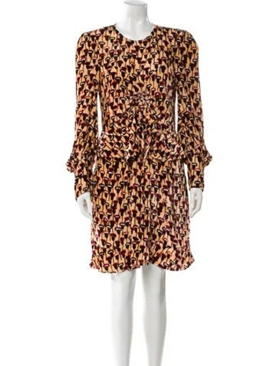 Pre-owned Chloé Animal Print Knee-length Dress In Orange