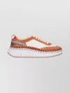 Chloé Animal Print Low Top Sneakers With Texture In Multi